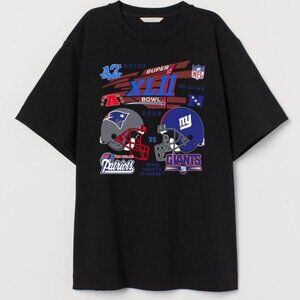 2008 Patriots Giants Superbowl Graphic Black Unisex T-Shirt 73